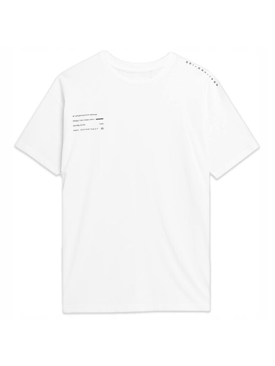 4F 4F T-Shirt TTSHM298 Biały Comfortable Fit