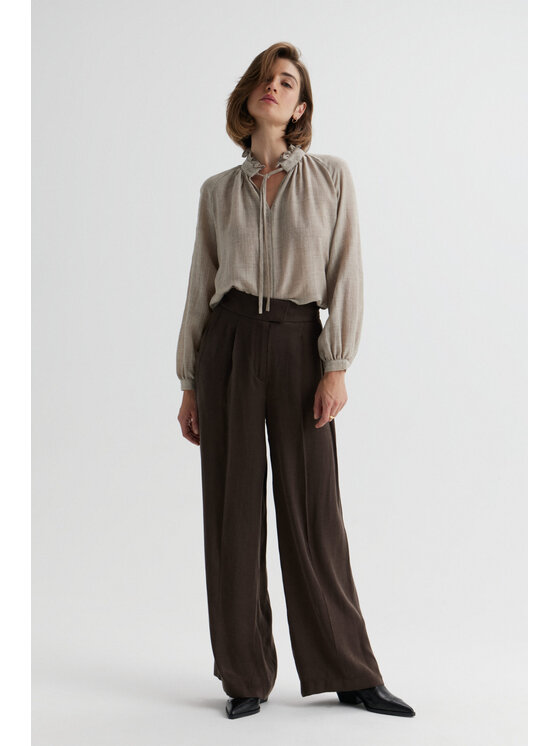 Duende Duende Spodnie damskie Mero Pants Brązowy Regular Fit