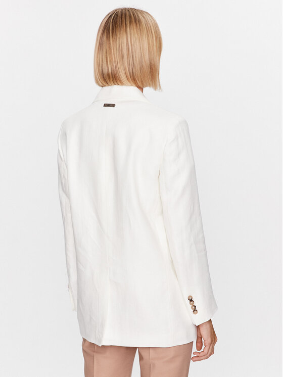 Peserico Peserico Marynarka S01397 Biały Regular Fit