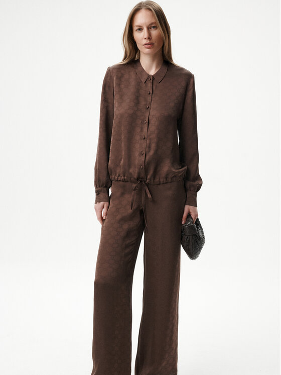 MARI PRETI MARI PRETI Pantaloni di tessuto Monogram M Weekend Marrone Regular Fit