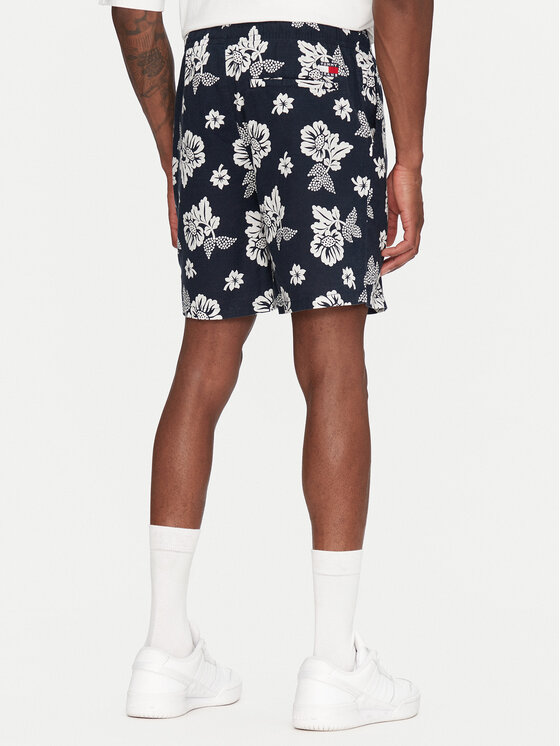 Tommy Jeans Tommy Jeans Шорти от плат Slub Aop Beach DM0DM21947 Тъмносин Regular Fit