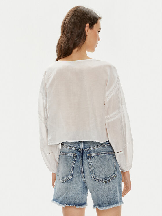 Gina Tricot Gina Tricot Bluse 22685 Weiß Loose Fit