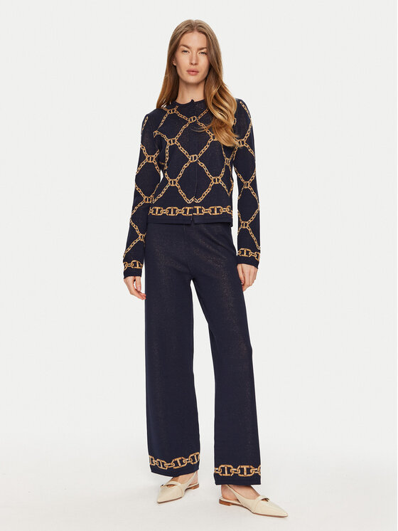 TWINSET TWINSET Kardiganas 241TP3522 Tamsiai mėlyna Straight Fit