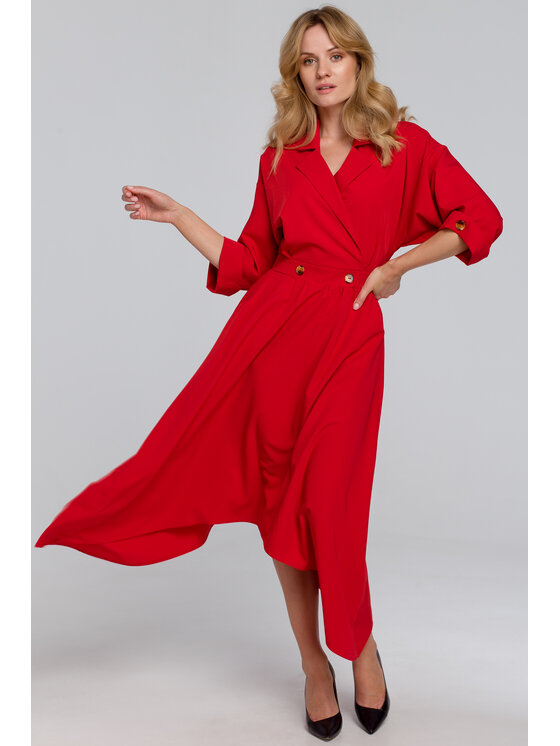 Makover Makover Abito da sera K086 Rosso Regular Fit