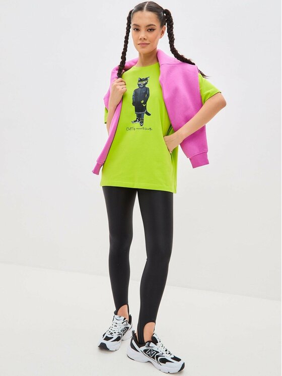 CAT by maniita lacitta CAT by maniita lacitta T-Shirt Printed oversized T-shirt Zielony Long Fit
