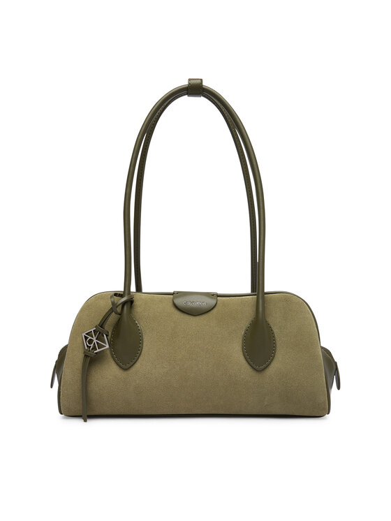 Calvin Klein Calvin Klein Handtasche Emblem Trio Suede Shoulder Bag LV04F3888G Dunkelgrün