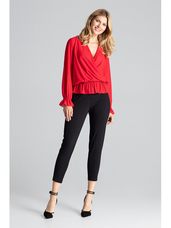 FIGL FIGL Halenka M690 Červená Regular Fit