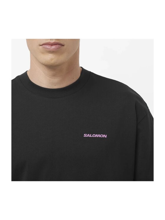 Salomon Salomon T-Shirt WILD RAYS GRAPHIC Czarny Regular Fit