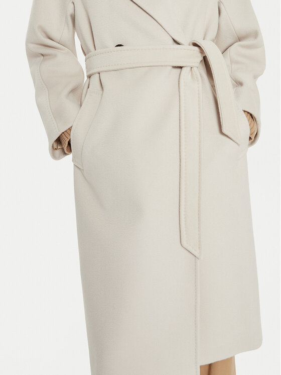 Weekend Max Mara Weekend Max Mara Wollmantel Resina 2425016092 Écru Regular Fit