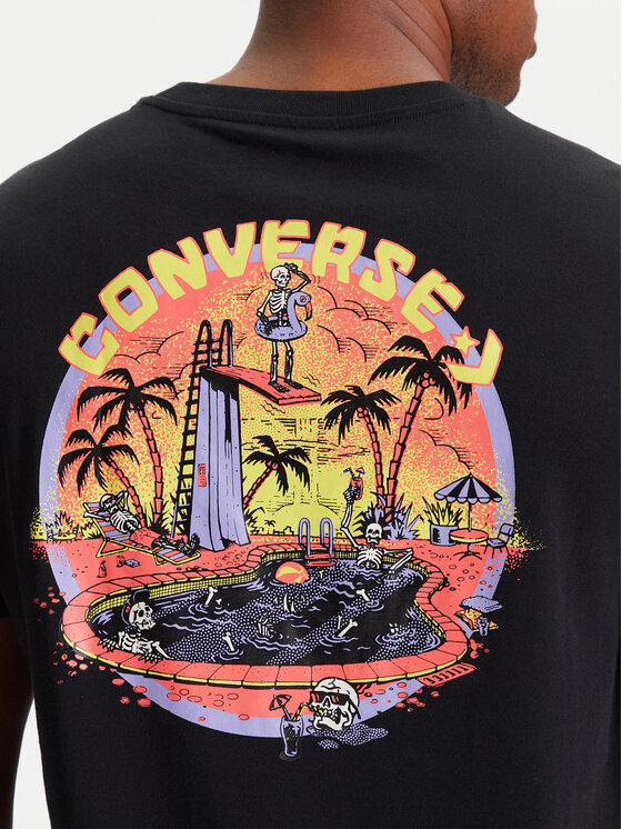 Converse Converse T-shirt Skeleton Party 10027726-A01 Crna Regular Fit