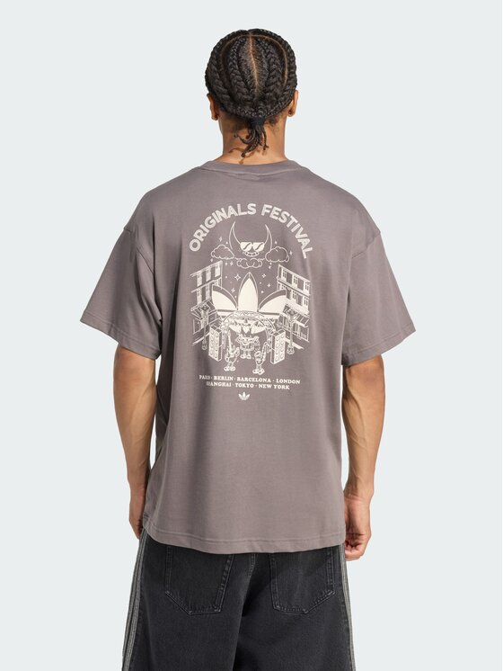 adidas adidas T-Shirt 156501 Brązowy Oversize
