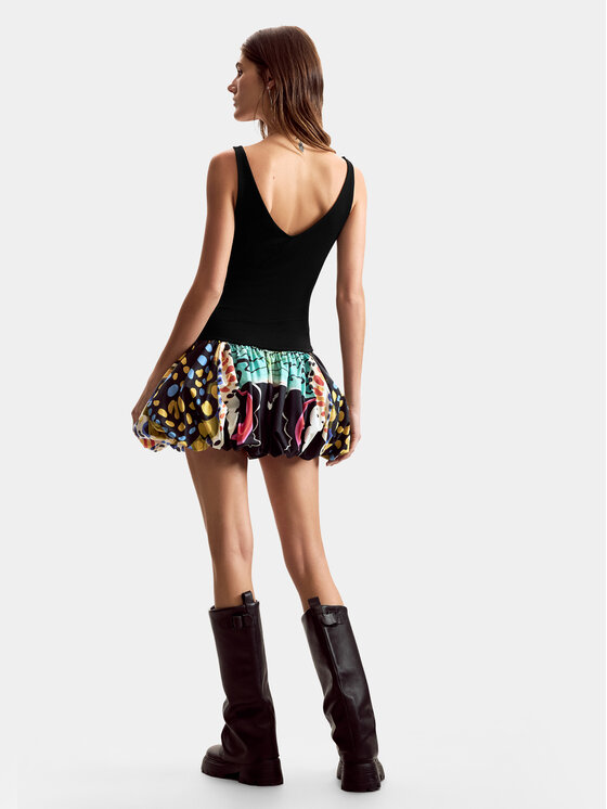 Desigual Desigual Koktejlové šaty Sparckler Lacroix 26SWVK11 Černá Slim Fit