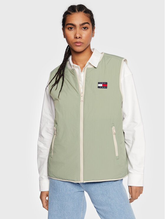 Tommy Jeans Tommy Jeans Mellény Reversible DW0DW14934 Zöld Regular Fit