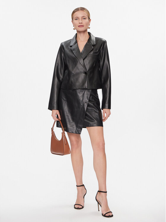 DKNY DKNY Rock aus Kunstleder P3JNTV18 Schwarz Regular Fit