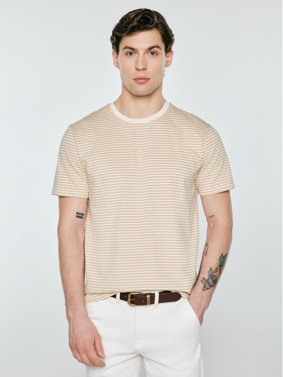 BIG STAR BIG STAR T-Shirt OLER Beżowy Basic Fit