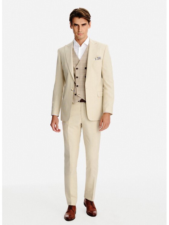 Pako Lorente Pako Lorente Marynarka P26SF-3G-037 Beżowy Slim Fit