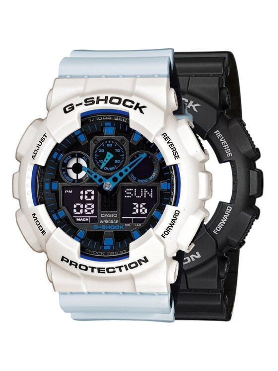 Casio Casio Zegarek SET GA-100-1A2ER + BEZEL 10395292 + PASEK 10527469 Biały