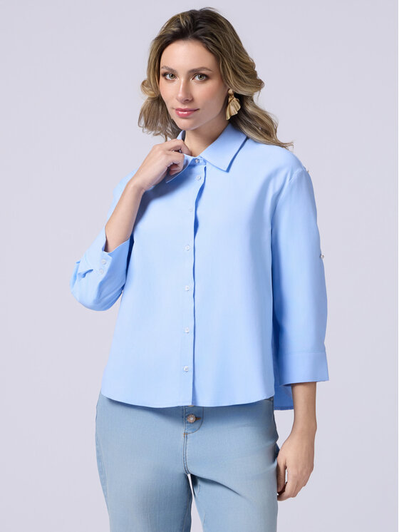 Oltre Oltre Camicia 5208J100767N004 Turchese Boxy Fit