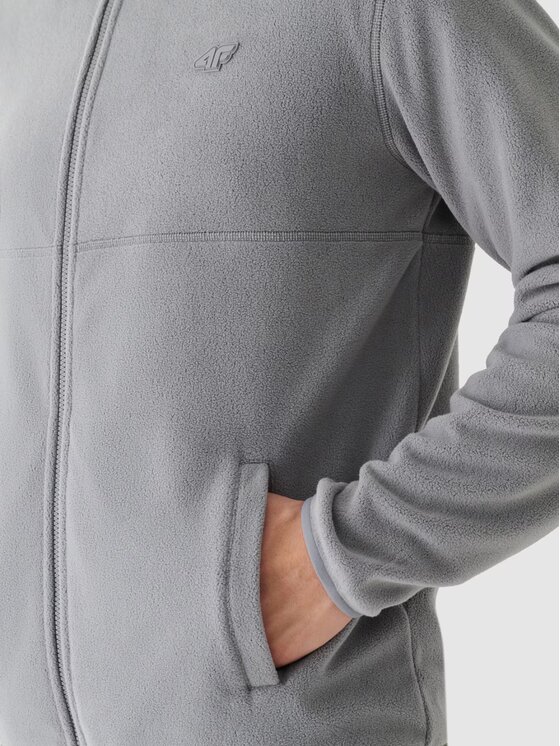 4F 4F Felpa di pile 4FWMM00TFLEM316-25S Grigio Regular Fit