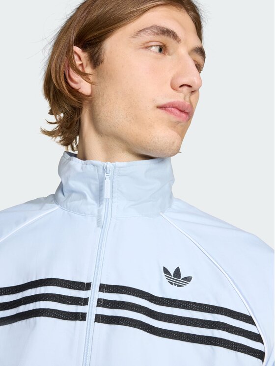 adidas adidas Bluza Chest Stripes Błękitny Regular Fit