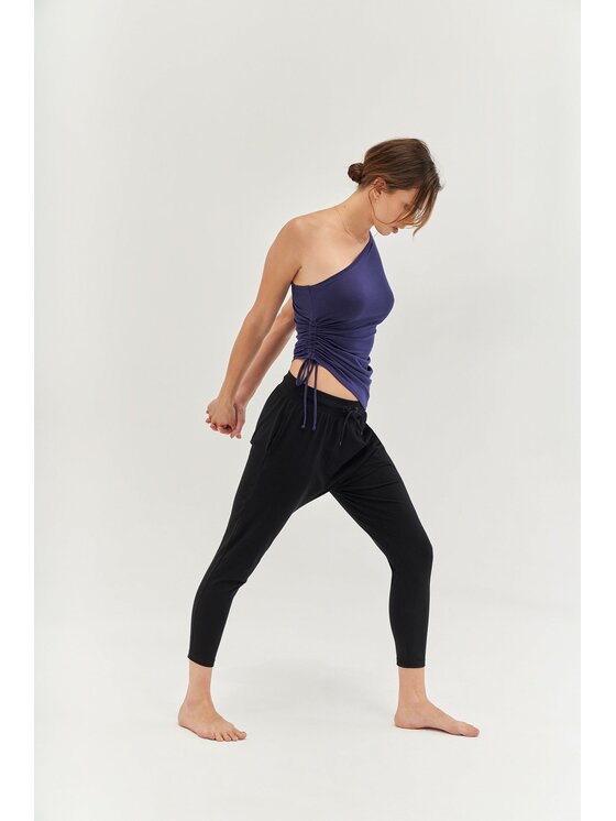 Top Moonholi, Rozmiar S/M, Granatowy, ONE SHOULDER STRING
