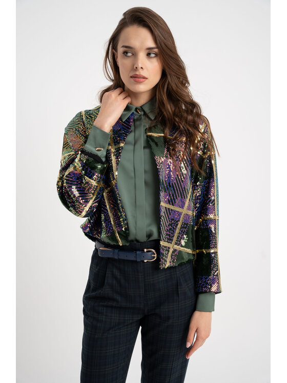 CLICK CLICK Μπόμπερ μπουφάν 71-0001 Έγχρωμο Regular Fit