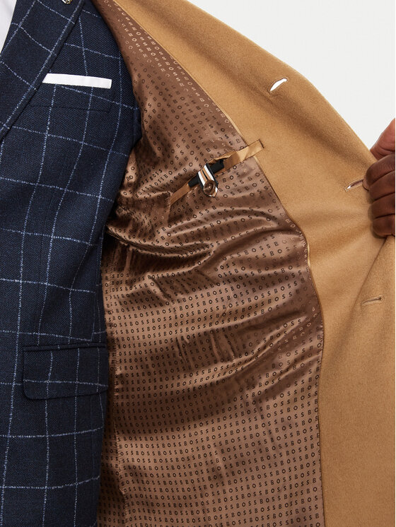 BOSS Boss Volneni plašč H-Hyde 50525739 Bež Slim Fit
