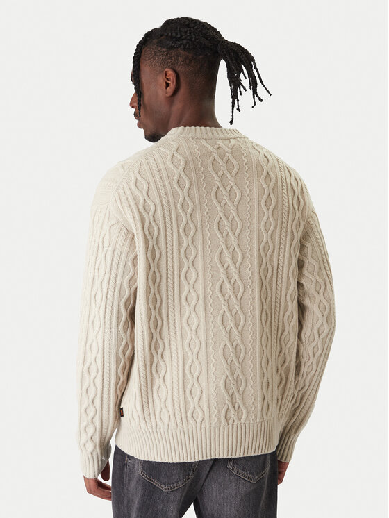 BOSS BOSS Sweter Kableto 50548689 Beżowy Regular Fit