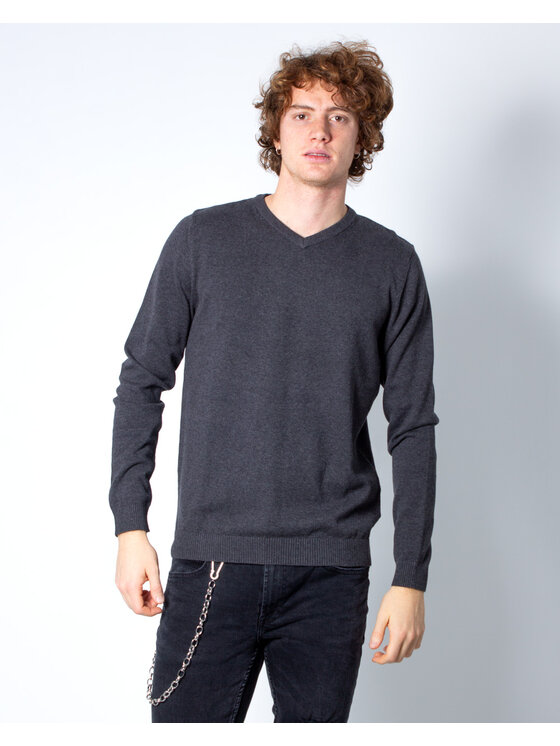 Jack&Jones Jack&Jones Maglione JJEBASIC KNIT V-NECK NOOS Grigio Basic Fit