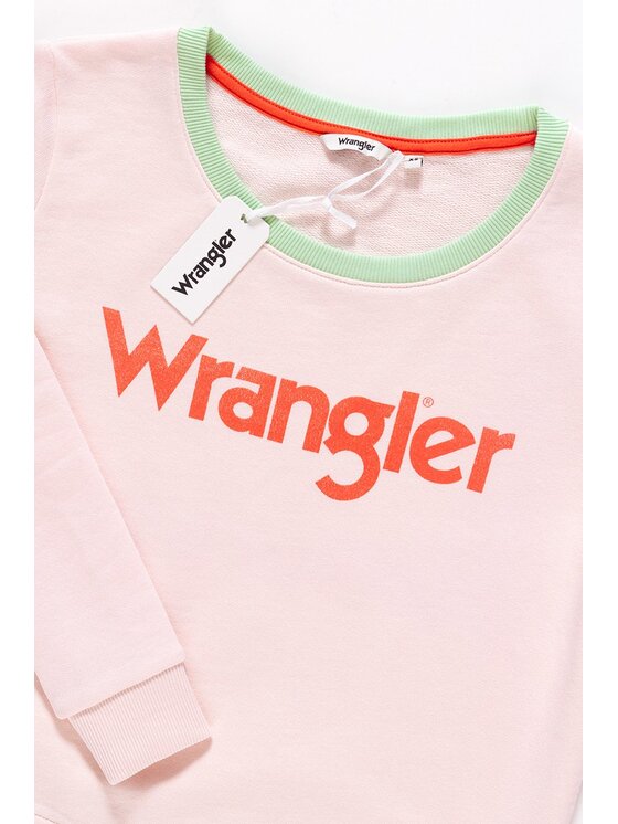 Wrangler Wrangler Sweter RETRO KABEL SWT Różowy Loose Fit
