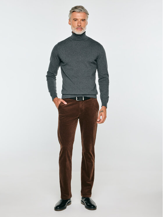 BIG STAR BIG STAR Sweter POLLEN Szary Basic Fit