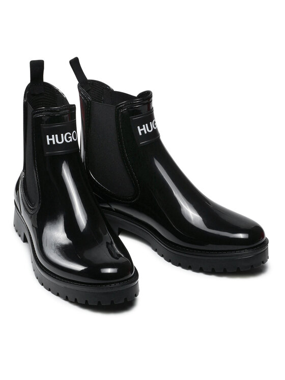 HUGO HUGO Гумени ботуши Tabita Rain Bootie 50461985 10222177 01 Черен