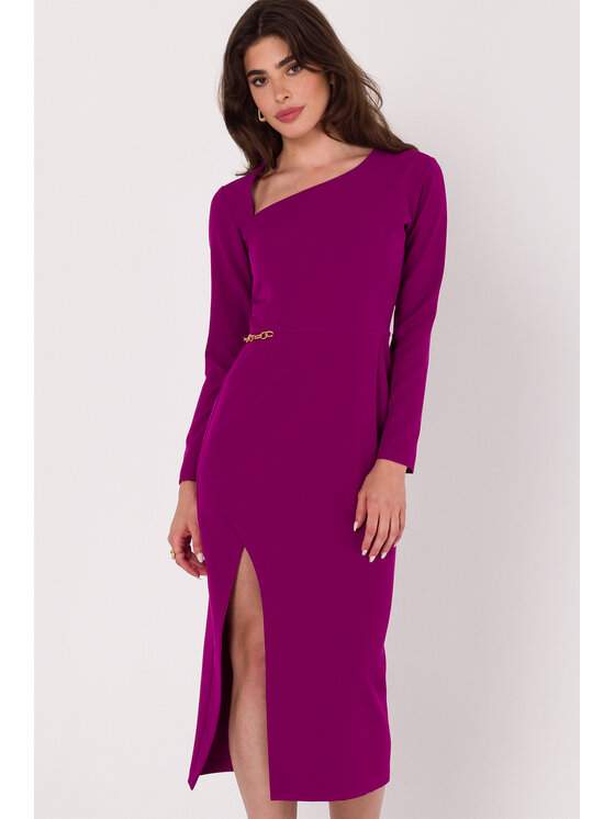 Makover Makover Každodenné šaty K178 Ružová Modern Fit