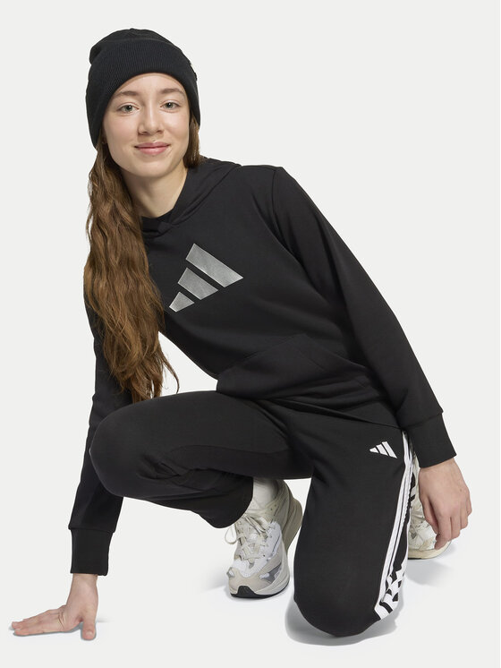adidas adidas Суитшърт Glam Graphic JV5267 Черен Regular Fit