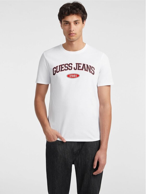 Guess Jeans Guess Jeans T-Shirt 165549 Biały Classic Fit