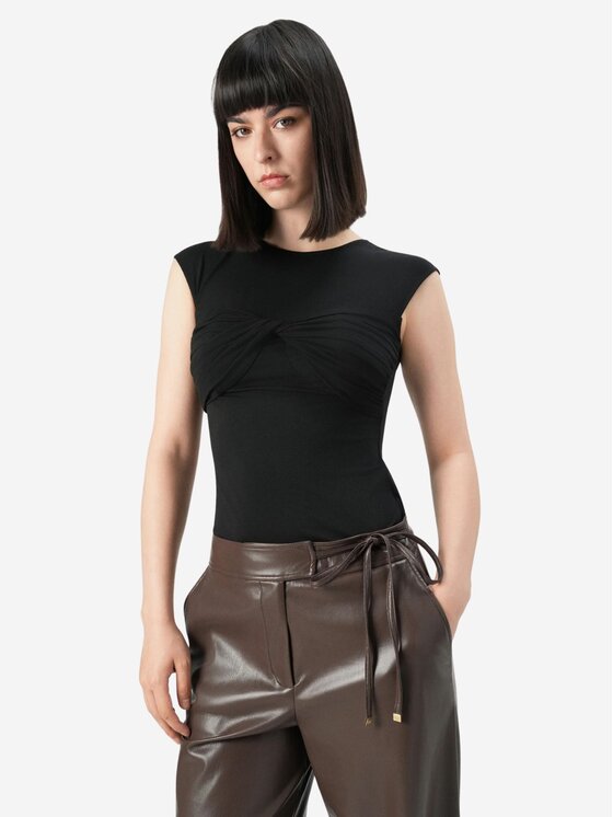 GUESS BY MARCIANO GUESS BY MARCIANO Pantaloni di pelle Gladys wide leg pant Marrone Large Fit