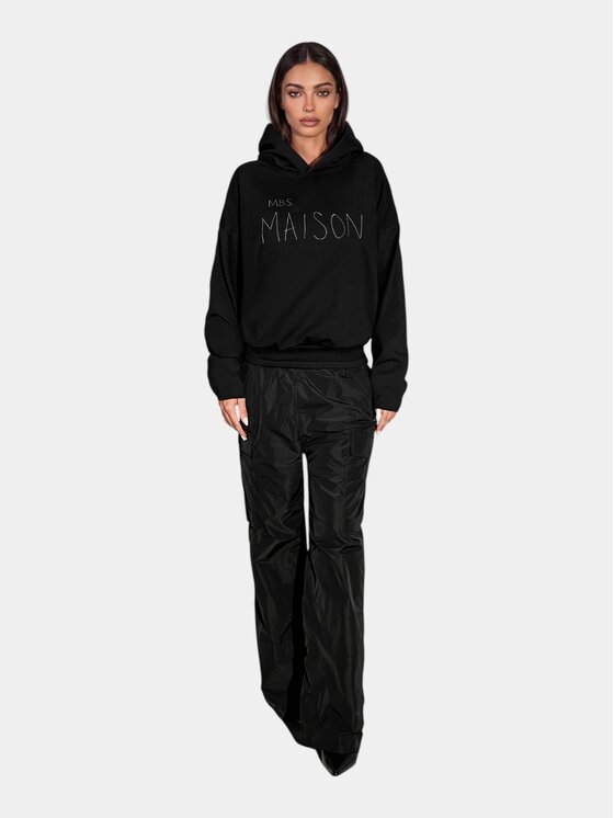 MADE BY SOCIETY MADE BY SOCIETY Spodnie materiałowe L’ESTHÉTIQUE Pants - P27640 Czarny Basic Fit