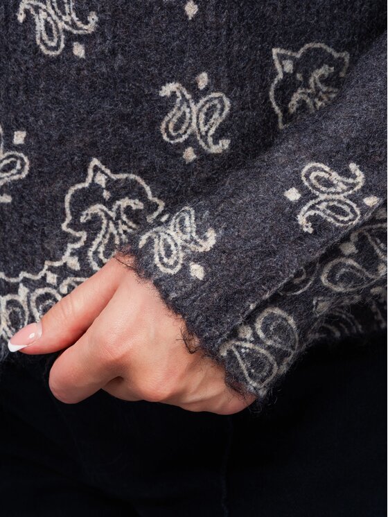 Ombre Ombre Sweter OW-SW-E0050 Szary ciemny Regular Fit