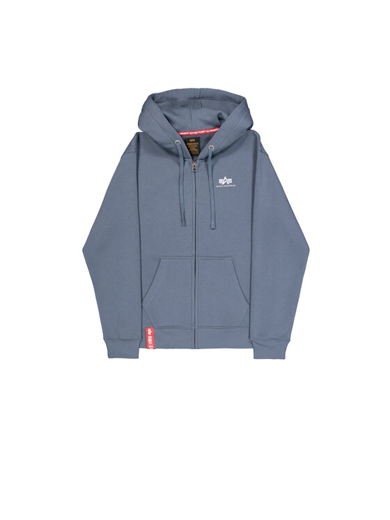 Alpha Industries Alpha Industries Mikina Basic Small Logo Zip Hoodie Modrá Regular Fit