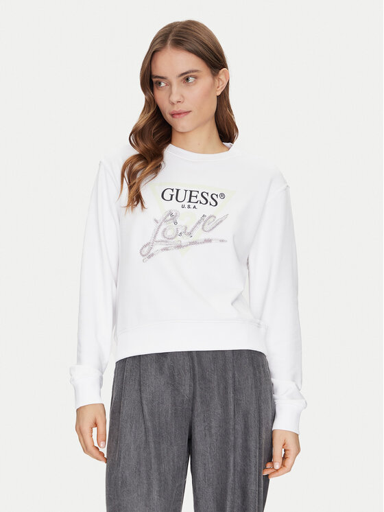 Guess Guess Mikina W5GQ05 KB683 Bílá Reglan Fit