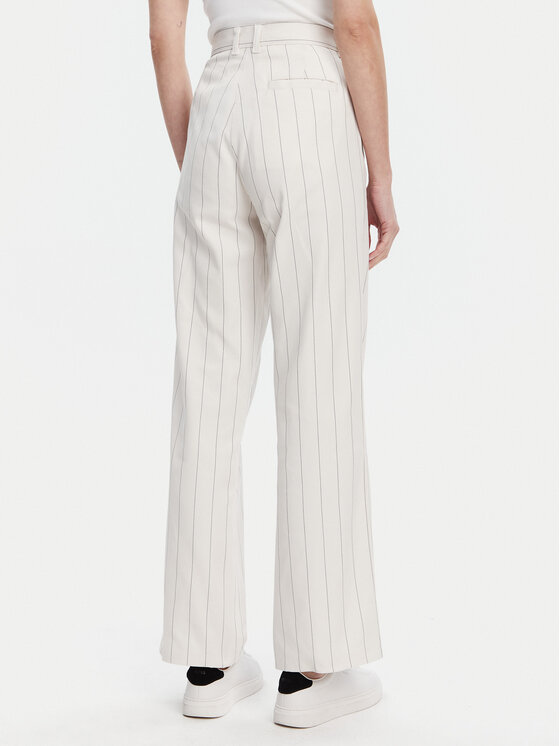 adidas adidas Spodnie materiałowe Pinstripe JJ3483 Biały Regular Fit