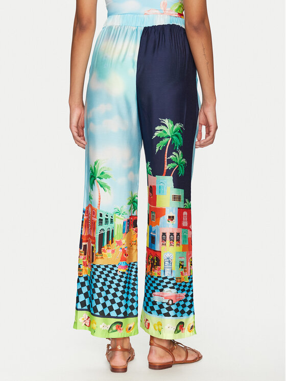Seafolly Seafolly Kalhoty z materiálu Cuba 55441-PA Barevná Relaxed Fit