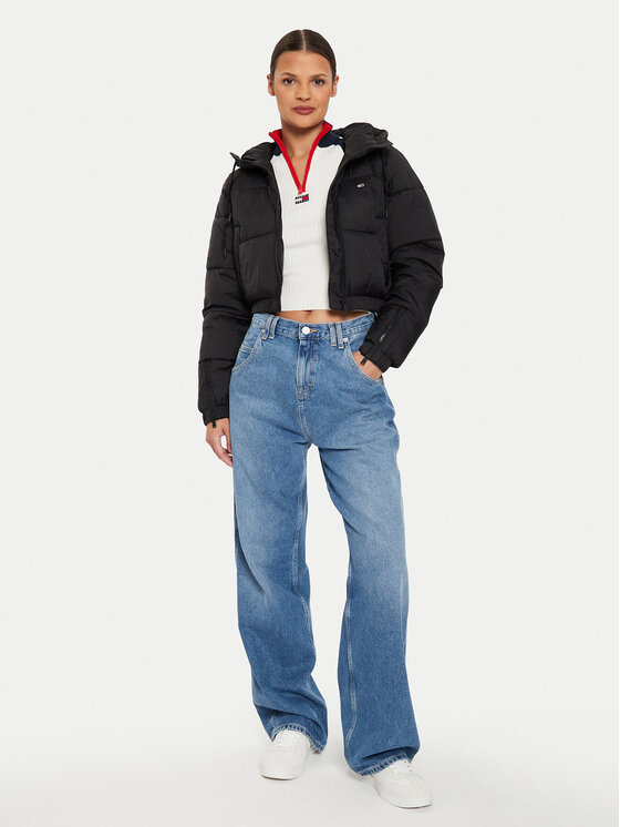 Tommy Jeans Tommy Jeans Geacă de iarnă DW0DW18313 Negru Cropped Fit
