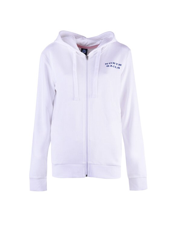 North Sails North Sails Μπλούζα 90 2267 000 | Hooded Full Zip W/Graphic Λευκό Regular Fit