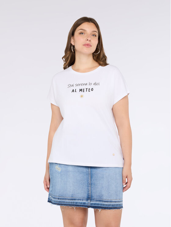 Fiorella Rubino Fiorella Rubino T-shirt G211L008516N011 Bianco Regular Fit