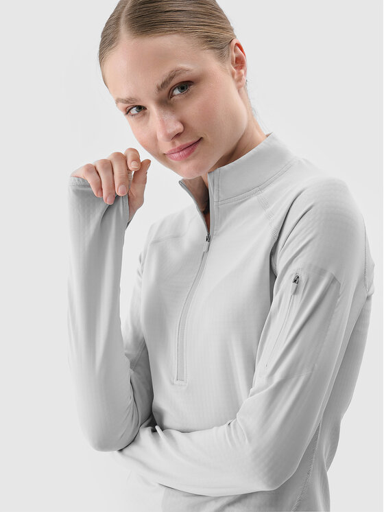 4F 4F Bluza techniczna HALNY Szary jasny Regular Fit