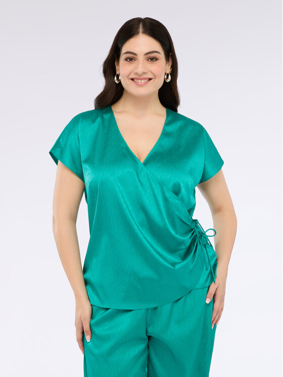 Fiorella Rubino Fiorella Rubino Bluzka 2828T002345N024 Turkusowy Regular Fit