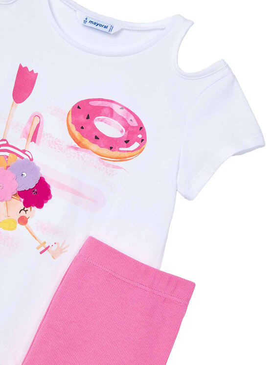 Mayoral Mayoral Set tricou și pantaloni scurți 3708 Roz Regular Fit