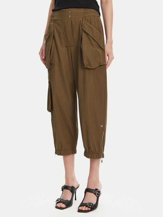 PINKO PINKO Pantaloni din material 104704 A2ER Kaki Regular Fit