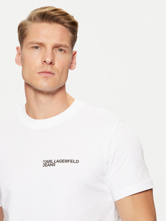 Karl Lagerfeld Jeans Karl Lagerfeld Jeans Tricou A1M17003 Alb Slim Fit